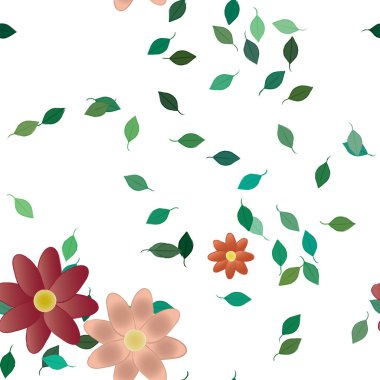 Çiçeksiz arkaplan ve çiçek vektörü çizimi