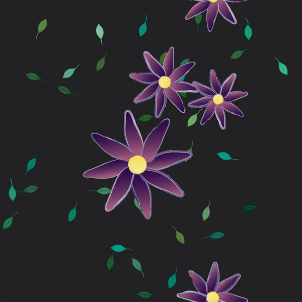 Hermoso Fondo Floral Sin Costuras Con Flores Vector Ilustración — Vector de stock