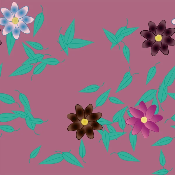 Indah Bunga Latar Belakang Mulus Dengan Vektor Bunga Ilustrasi - Stok Vektor