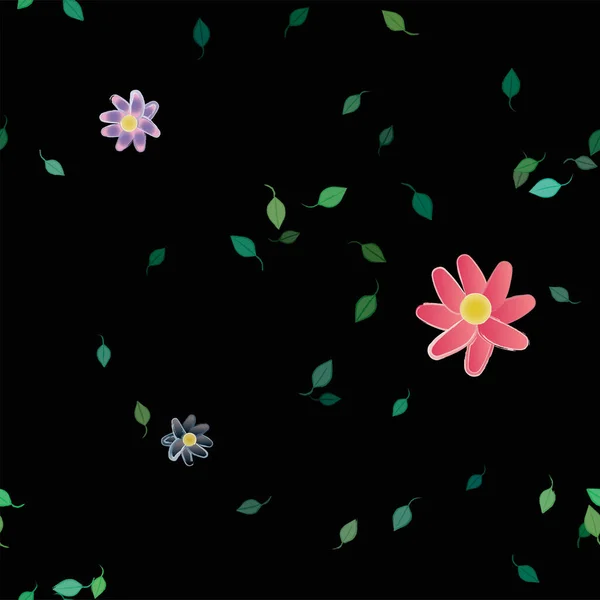 Hermoso Fondo Floral Sin Costuras Con Flores Vector Ilustración — Archivo Imágenes Vectoriales