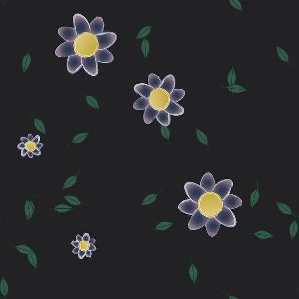 Красивий Квітковий Безшовний Фон Квітами Векторні Ілюстрації — стоковий вектор
