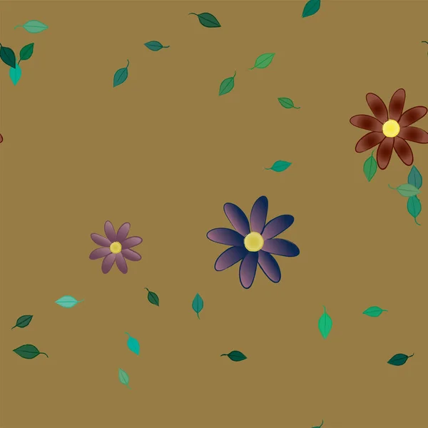 Hermoso Fondo Floral Sin Costuras Con Flores Vector Ilustración — Archivo Imágenes Vectoriales