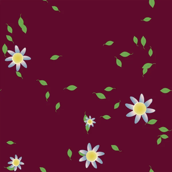 Vektorová Ilustrace Květin Listy Hladké Pozadí — Stockový vektor