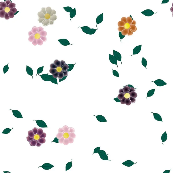 Schöne Florale Nahtlose Hintergrund Mit Blumen Vektor Illustration — Stockvektor