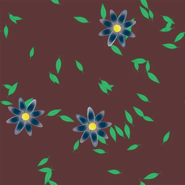 Bonito Floral Sem Costura Fundo Com Flores Vetor Ilustração — Vetor de Stock