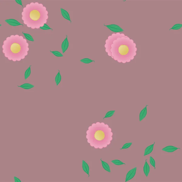 Bonito Floral Sem Costura Fundo Com Flores Vetor Ilustração — Vetor de Stock