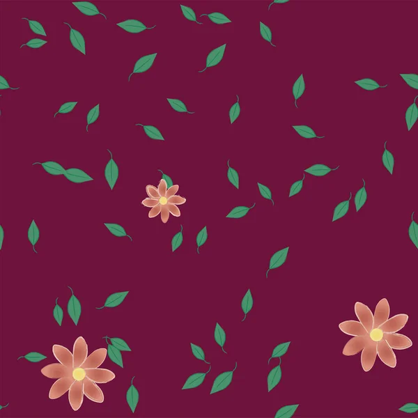 花のベクトル図と美しい花のシームレスな背景 — ストックベクタ