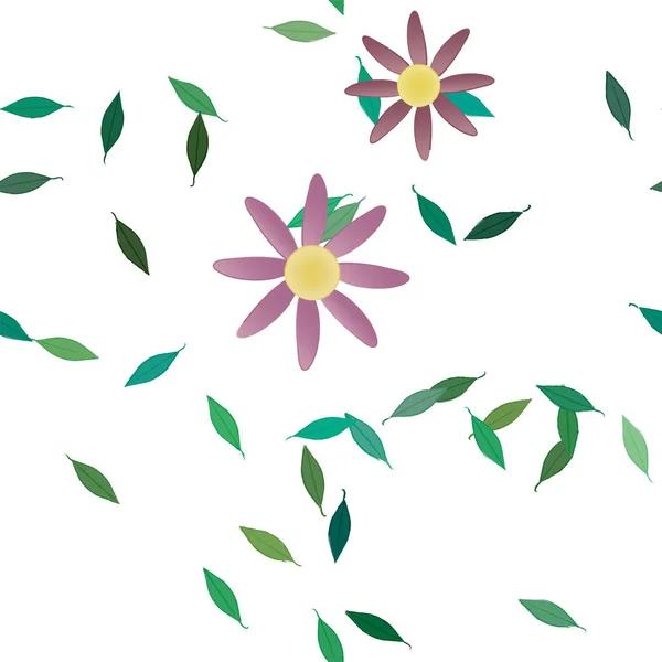 Bonito Floral Sem Costura Fundo Com Flores Vetor Ilustração — Vetor de Stock