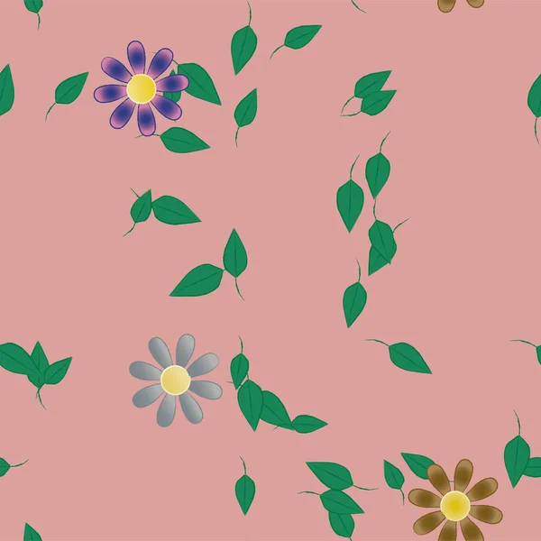 Schöne Florale Nahtlose Hintergrund Mit Blumen Vektor Illustration — Stockvektor