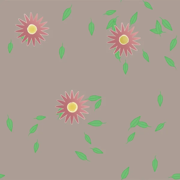 Mooie Bloemen Naadloze Achtergrond Met Bloemen Vector Illustratie — Stockvector