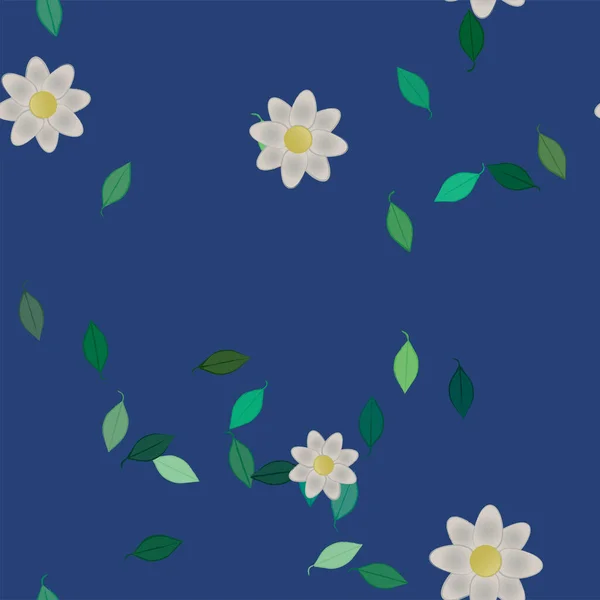 Schöne Florale Nahtlose Hintergrund Mit Blumen Und Blättern Vektorillustration — Stockvektor