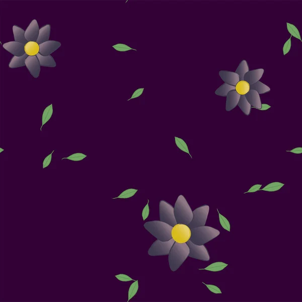 Vector Ilustración Flores Verano Con Hojas Fondo Botánico — Archivo Imágenes Vectoriales