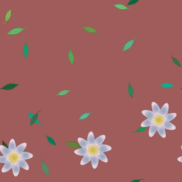 Красивый Цветочный Бесшовный Фон Цветами Листьями Векторная Иллюстрация — стоковый вектор