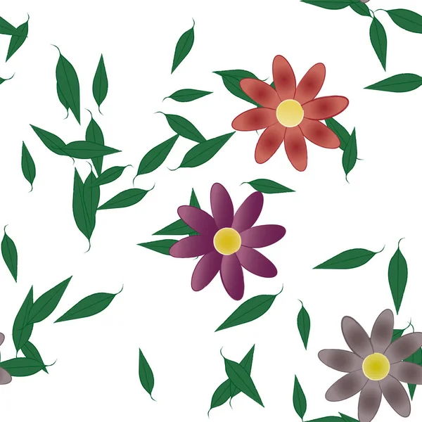 Όμορφη Floral Απρόσκοπτη Φόντο Λουλούδια Διανυσματική Απεικόνιση — Διανυσματικό Αρχείο