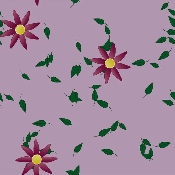 Schöne Florale Nahtlose Hintergrund Mit Blumen Und Blättern Vektorillustration — Stockvektor