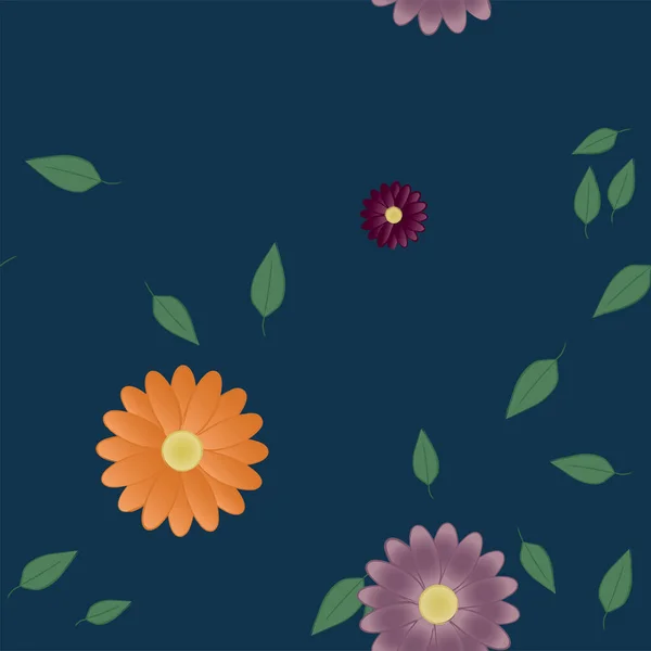 Schöne Florale Nahtlose Hintergrund Mit Blumen Vektor Illustration — Stockvektor