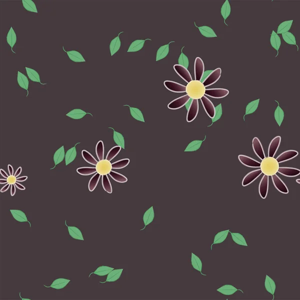 Schöne Florale Nahtlose Hintergrund Mit Blumen Vektor Illustration — Stockvektor