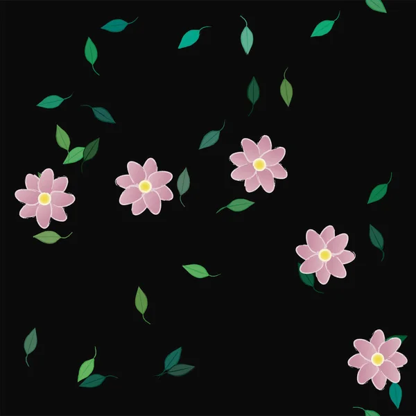 Mooie Bloemen Naadloze Achtergrond Met Bloemen Vector Illustratie — Stockvector