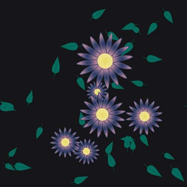 Vakker Blomstersømløs Bakgrunn Med Blomstervektorillustrasjon – stockvektor