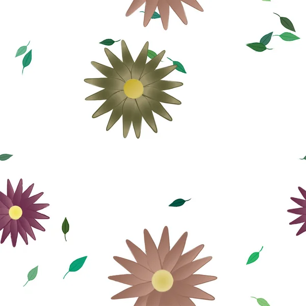 Schöne Florale Nahtlose Hintergrund Mit Blumen Und Blättern Vektorillustration — Stockvektor