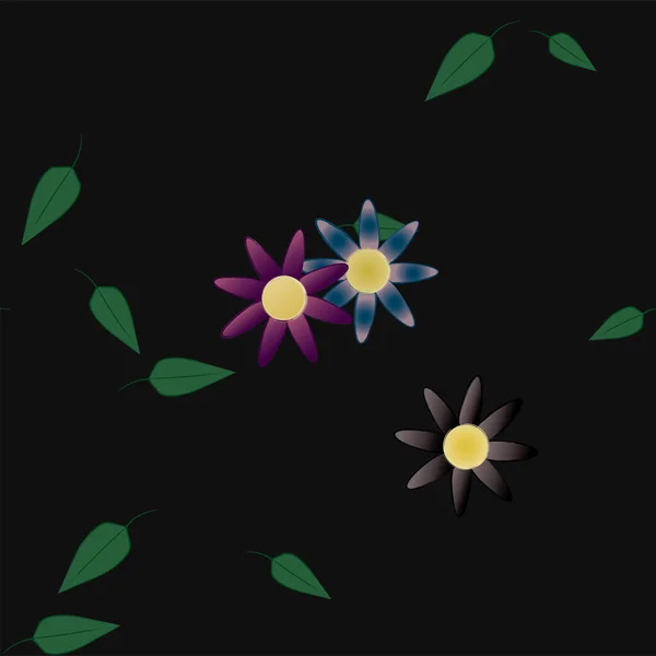 Indah Bunga Latar Belakang Mulus Dengan Vektor Bunga Ilustrasi Stok Vektor
