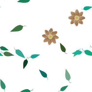 Çiçeksiz arkaplan ve çiçek vektörü çizimi