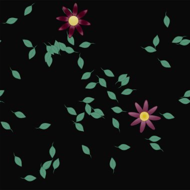 Çiçeksiz arkaplan ve çiçek vektörü çizimi