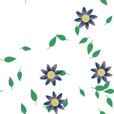 Çiçeksiz arkaplan ve çiçek vektörü çizimi