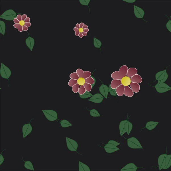 Schöne Florale Nahtlose Hintergrund Mit Blumen Vektor Illustration — Stockvektor