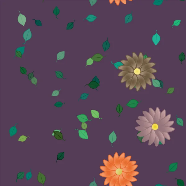 Hermoso Fondo Floral Sin Costuras Con Flores Vector Ilustración — Vector de stock