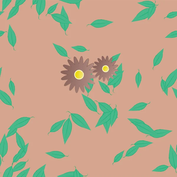 Beau Fond Floral Sans Couture Avec Illustration Vectorielle Fleurs — Image vectorielle