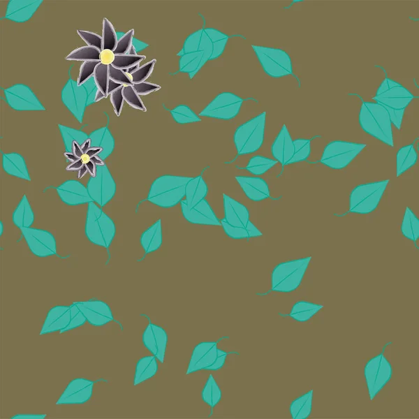 Bonito Floral Sem Costura Fundo Com Flores Vetor Ilustração — Vetor de Stock