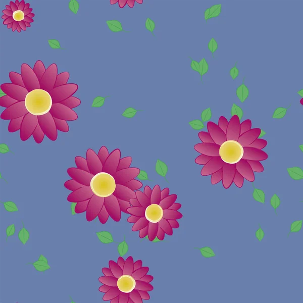 Jednoduché Květiny Listy Volném Složení Vektorové Ilustrace — Stockový vektor