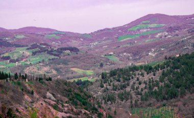 Dağ sırası olan güzel bir manzara.