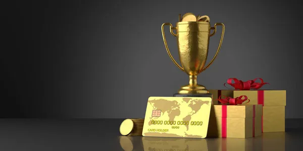 勝利への報酬 オンラインカジノの勝利の概念 モバイルベット 3Dレンダリング — ストック写真