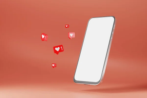 Smartphone Vorlage Mit Weißem Bildschirm Wie Symbole Auf Rosa Hintergrund — Stockfoto