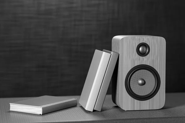 White Bookshelf Speakers Professional Wooden Bookshelf Speaker Has Classic Elegant — Fotografie, imagine de stoc