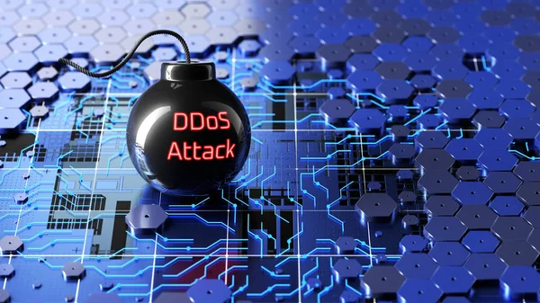 Ataque Ddos Ciberdefensa Concepto Internet Tecnología Detección Virus Renderizar Fotos de stock