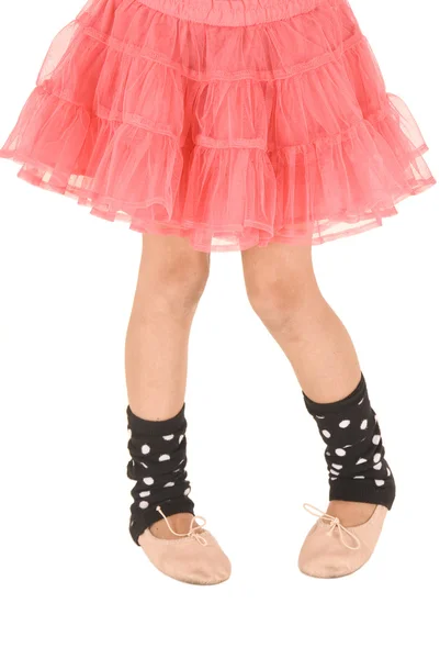 Young ballerina photo from the waist down wearing a pink tutu — Stock Photo, Image