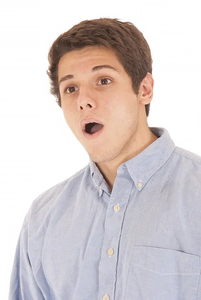 Surprised young man in dress shirt — Stock Photo, Image