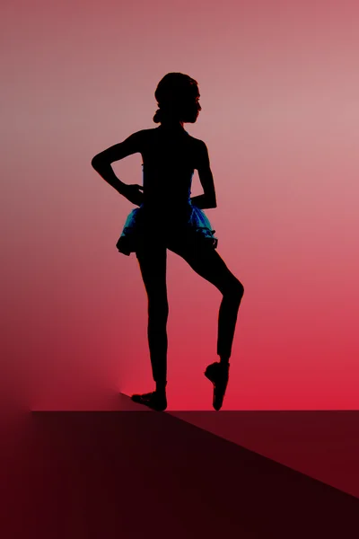 Abstract background silhouette of a young ballerina posing — Stock Photo, Image