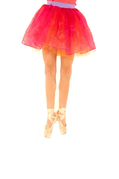 Ballerina from the waist down standing on tiptoes — Stock Photo, Image