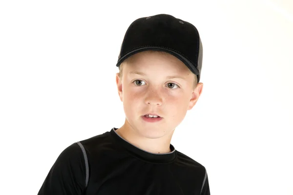 Portrait of a young boy baseball player not looking at camera — Stock Photo, Image