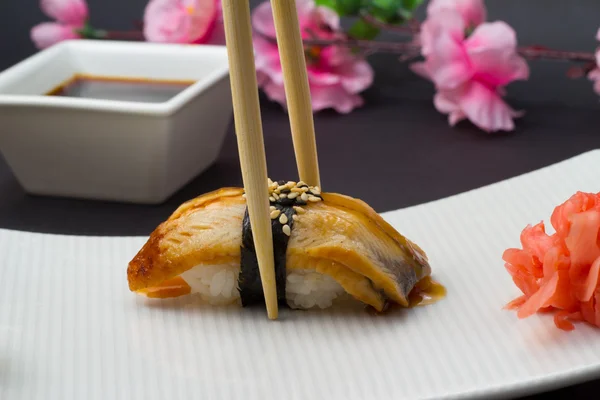 Anguilla sushi nigiri — Foto Stock