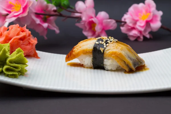 Anguilla sushi nigiri — Foto Stock