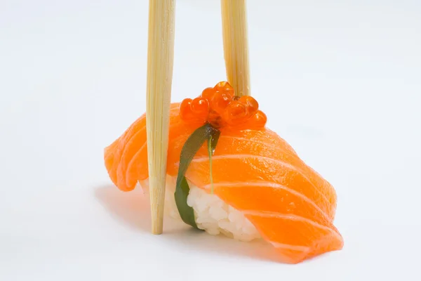 Isolated salmon sushi nigiri — Stock Photo, Image