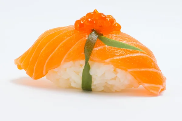 Somon izolat sushi nigiri — Fotografie, imagine de stoc