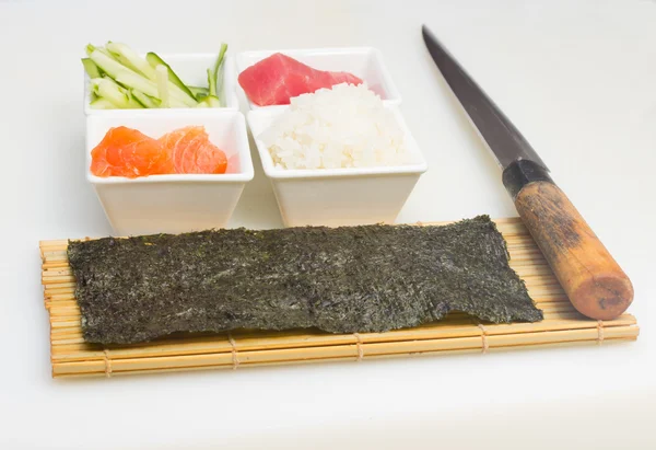 Ingredienser för att göra sushi — Stockfoto