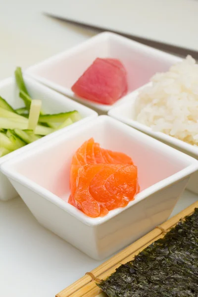 Ingredienser för att göra sushi — Stockfoto