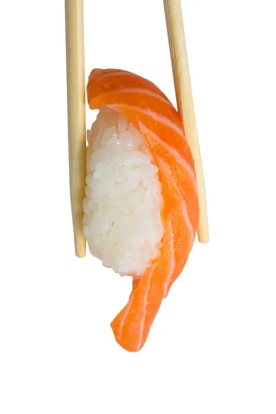 Lachs Sushi Nigiri isoliert auf weißem Hintergrund — Stockfoto